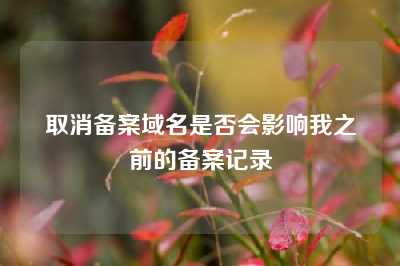 取消备案域名是否会影响我之前的备案记录