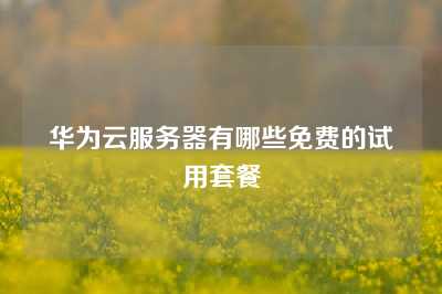 华为云服务器有哪些免费的试用套餐