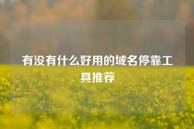 有没有什么好用的域名停靠工具推荐