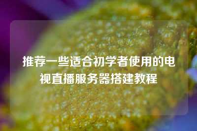 推荐一些适合初学者使用的电视直播服务器搭建教程