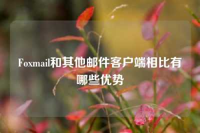 Foxmail和其他邮件客户端相比有哪些优势