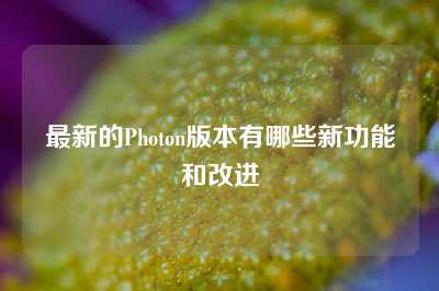 最新的Photon版本有哪些新功能和改进