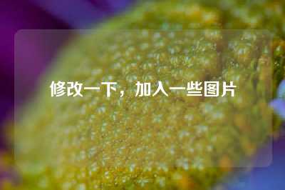 修改一下，加入一些图片