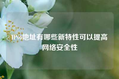 IPv6地址有哪些新特性可以提高网络安全性
