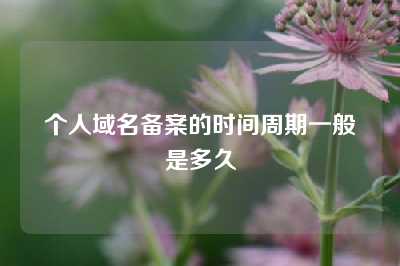 个人域名备案的时间周期一般是多久