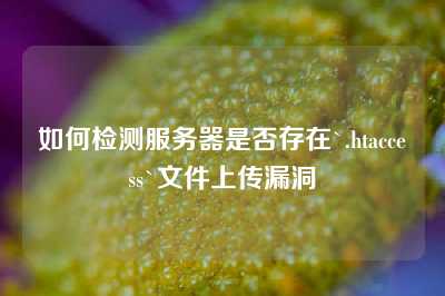 如何检测服务器是否存在`.htaccess`文件上传漏洞