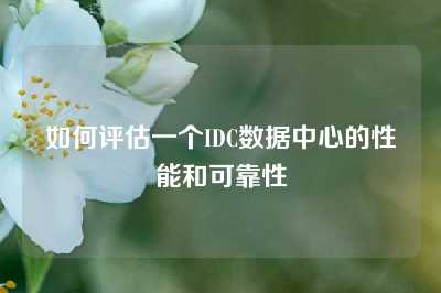 如何评估一个IDC数据中心的性能和可靠性