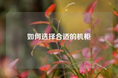 如何选择合适的机柜