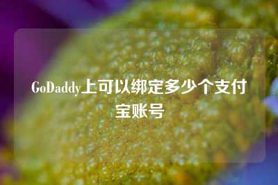 GoDaddy上可以绑定多少个支付宝账号