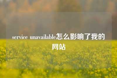 service unavailable怎么影响了我的网站