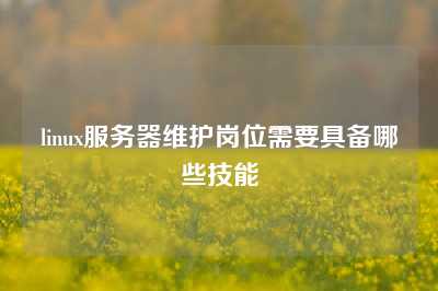 linux服务器维护岗位需要具备哪些技能