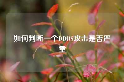 如何判断一个DDOS攻击是否严重