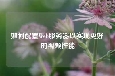 如何配置Web服务器以实现更好的视频性能