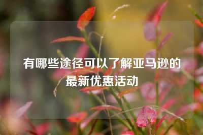 有哪些途径可以了解亚马逊的最新优惠活动