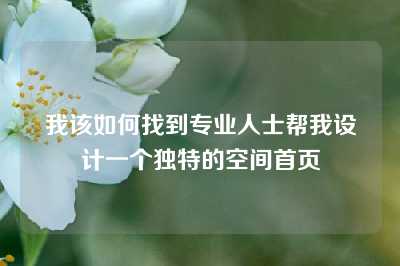 我该如何找到专业人士帮我设计一个独特的空间首页