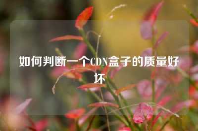 如何判断一个CDN盒子的质量好坏