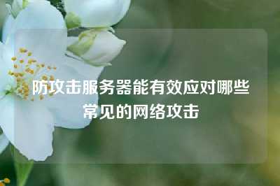 防攻击服务器能有效应对哪些常见的网络攻击