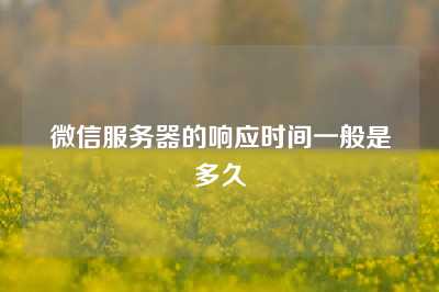 微信服务器的响应时间一般是多久