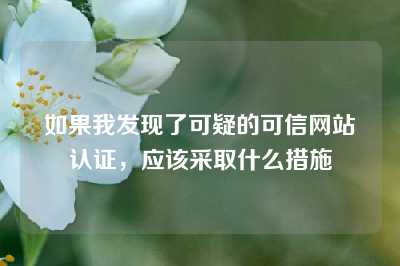 如果我发现了可疑的可信网站认证，应该采取什么措施